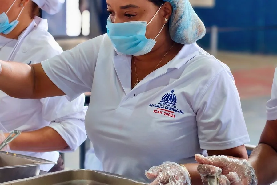 Volunteers Serving Food to the Community