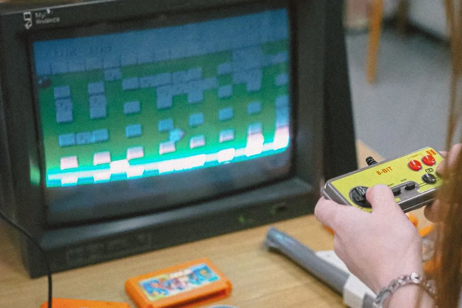 Retro Gaming Controller and Handheld Pixel Art Display